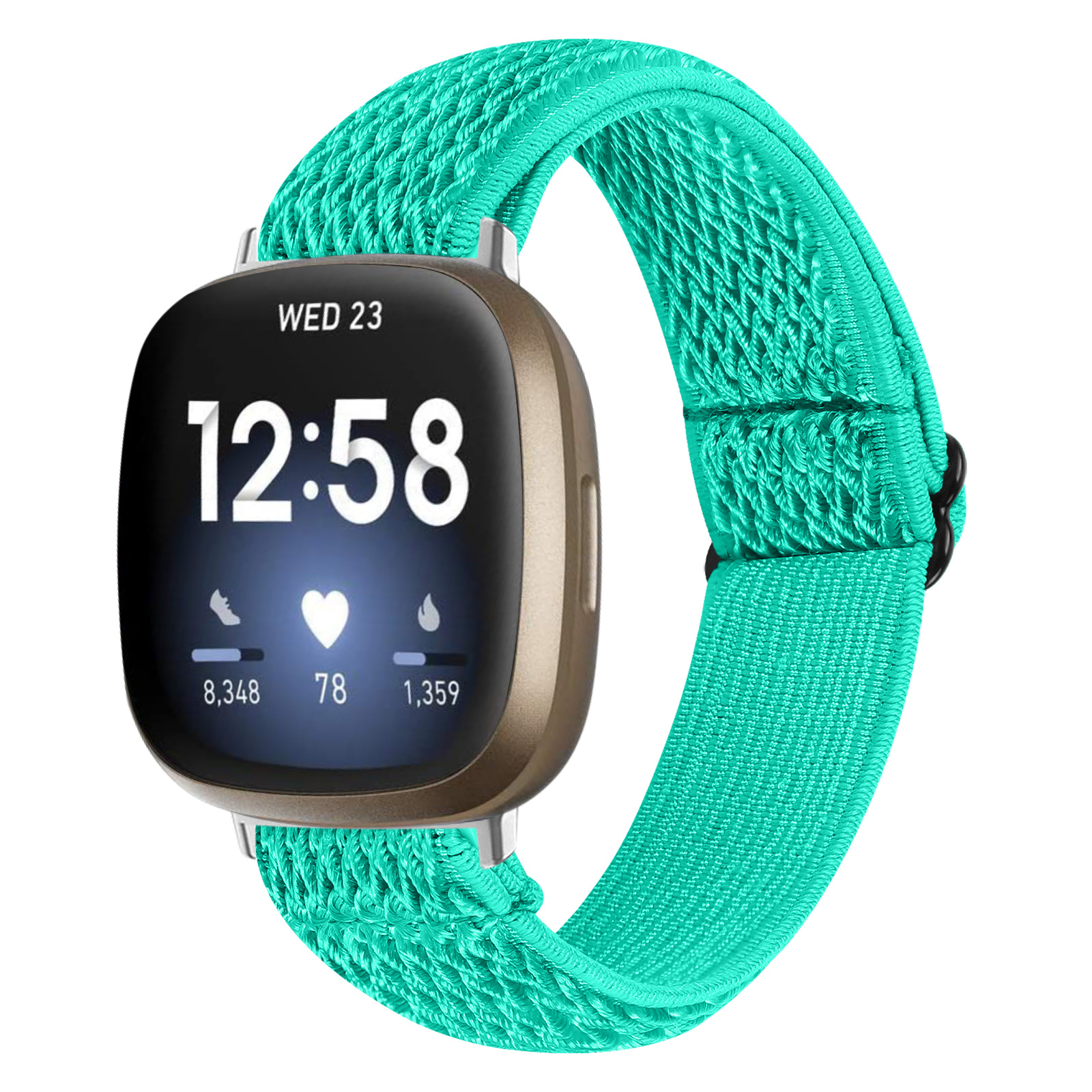 Fitbit Versa 3 / Sense Nylon Stretch Bandje - Turquoise