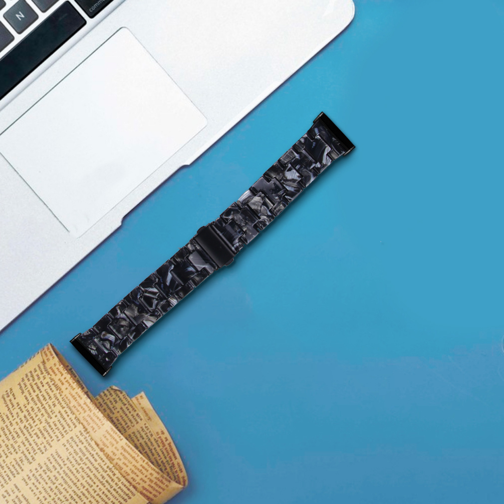 Fitbit Versa 3 / Sense Resin Bandje - Zwart Marmer
