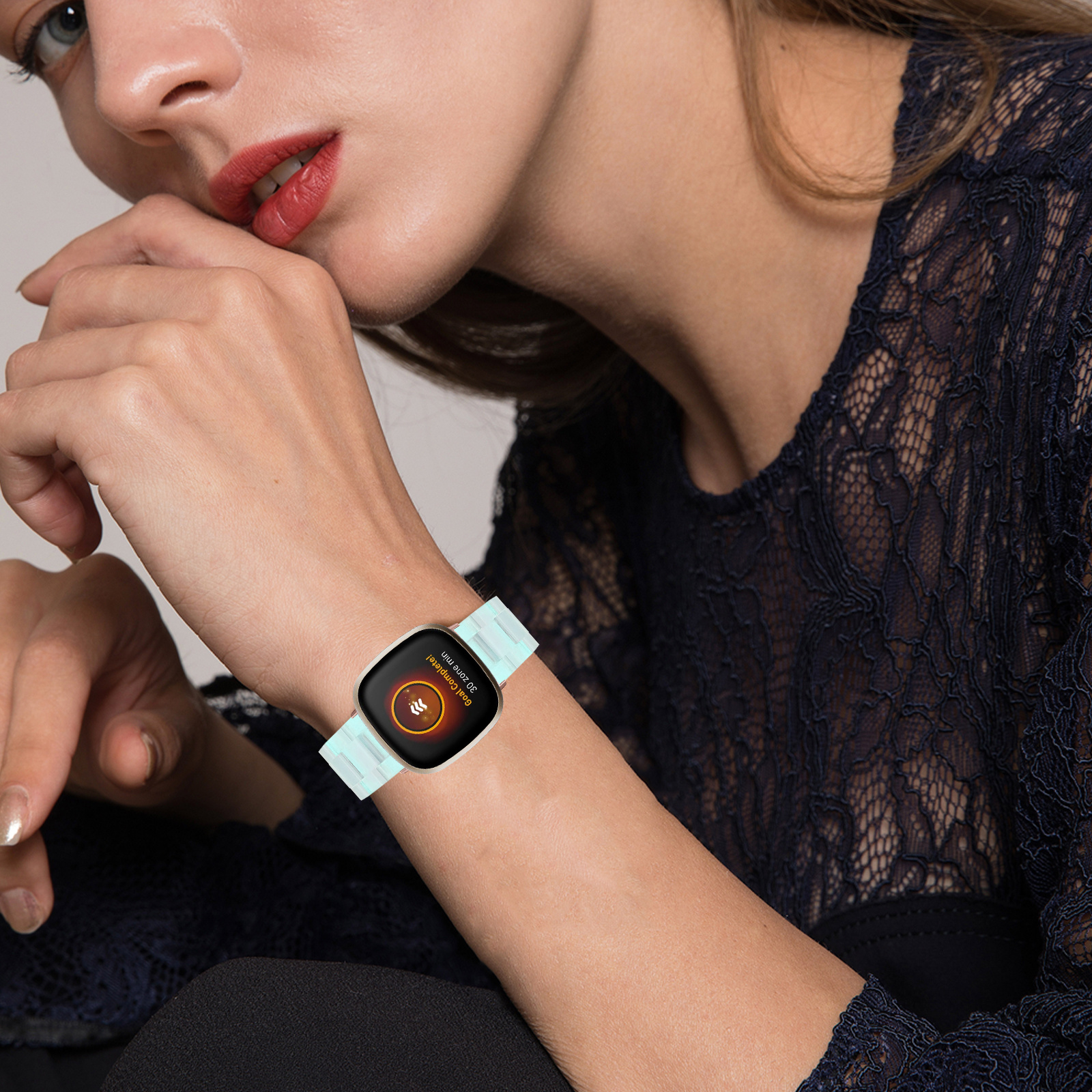 Fitbit Versa 3 / Sense Resin Bandje - Lichtblauw