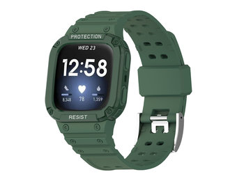 Fitbit Versa 3/2/1/Sense Shock Resist Bandje - Donkergroen