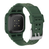 Fitbit Versa 3/2/1/Sense Shock Resist Bandje - Donkergroen