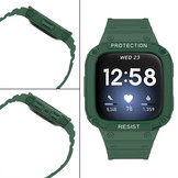 Fitbit Versa 3/2/1/Sense Shock Resist Bandje - Donkergroen
