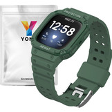 Fitbit Versa 3/2/1/Sense Shock Resist Bandje - Donkergroen