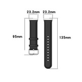 Fitbit Versa 3/Sense Vacca Leer Bandje  - Zwart