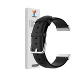 Fitbit Versa 3/Sense Vacca Leer Bandje  - Zwart