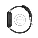 Fitbit Versa 3/Sense Vacca Leer Bandje  - Zwart