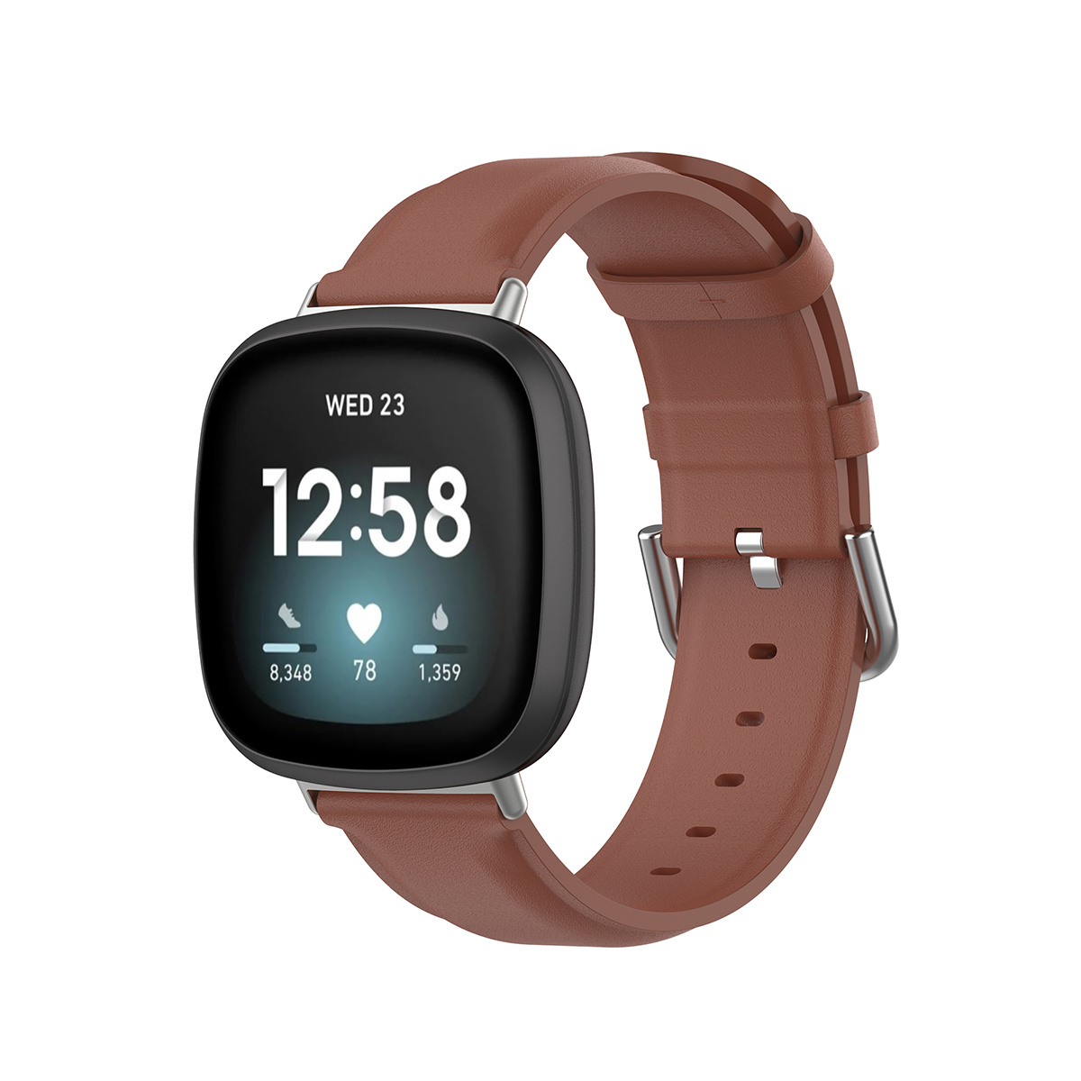 Fitbit Versa 3/Sense Vacca Leer Bandje - Bruin