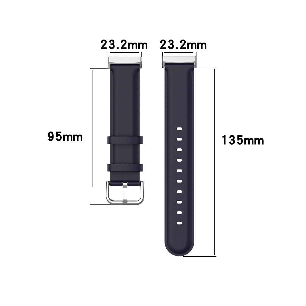 Fitbit Versa 3/Sense Vacca Leer Bandje - Donkerblauw
