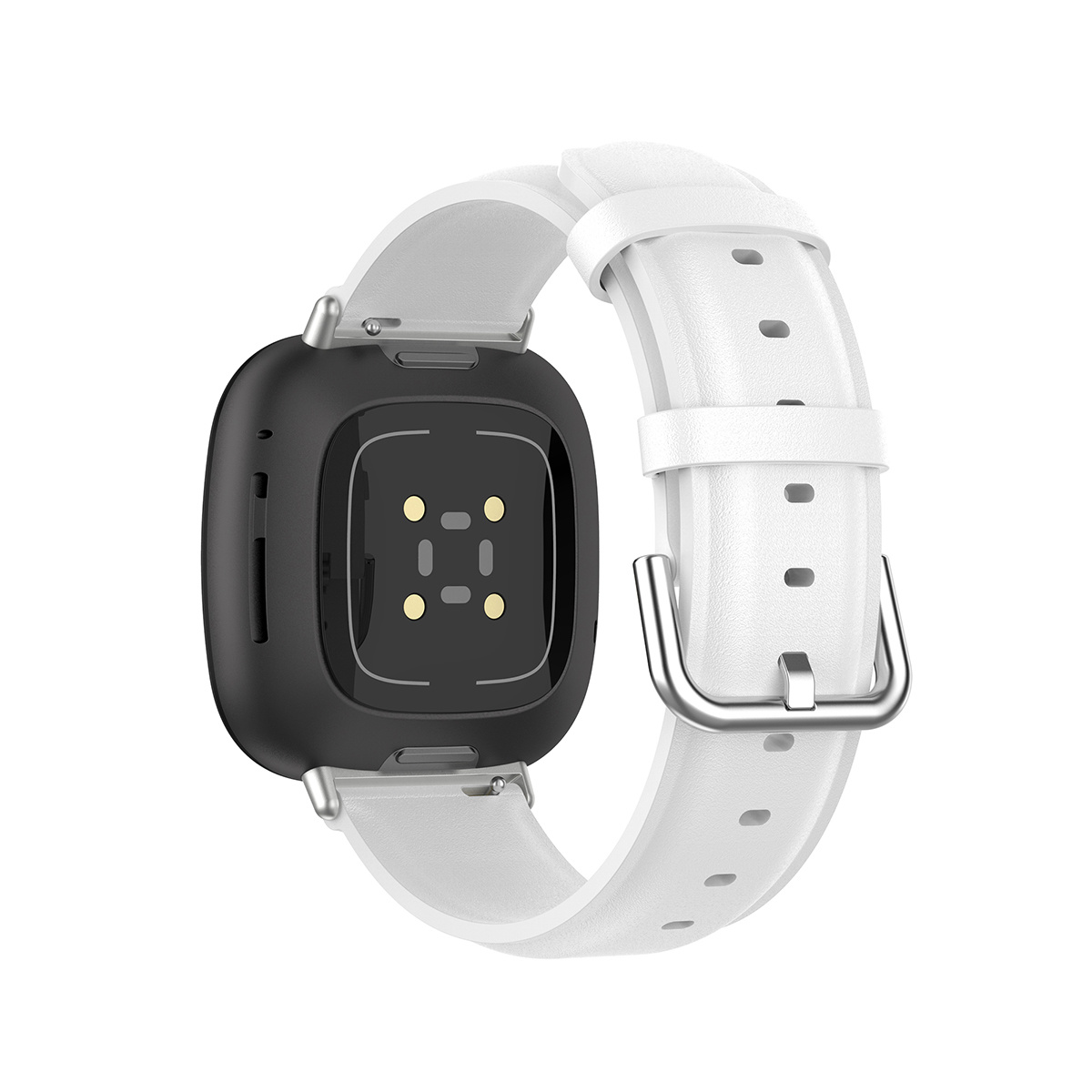 Fitbit Versa 3/Sense Vacca Leer Bandje - Wit