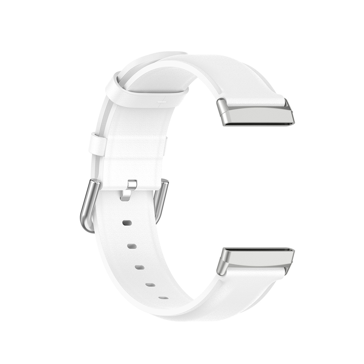 Fitbit Versa 3/Sense Vacca Leer Bandje - Wit