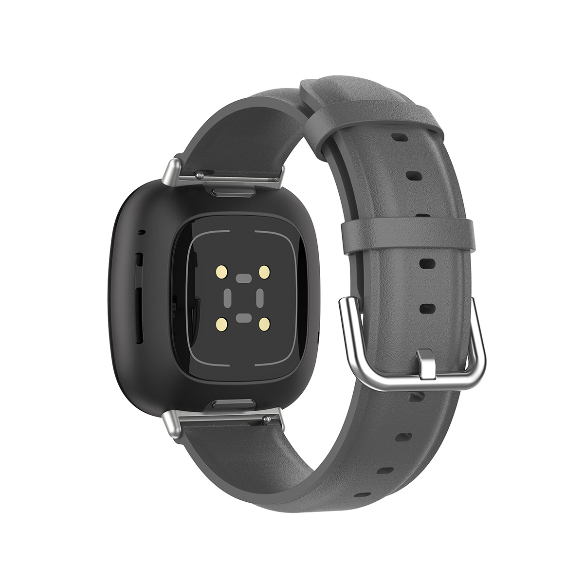 Fitbit Versa 3/Sense Vacca Leer Bandje - Grijs