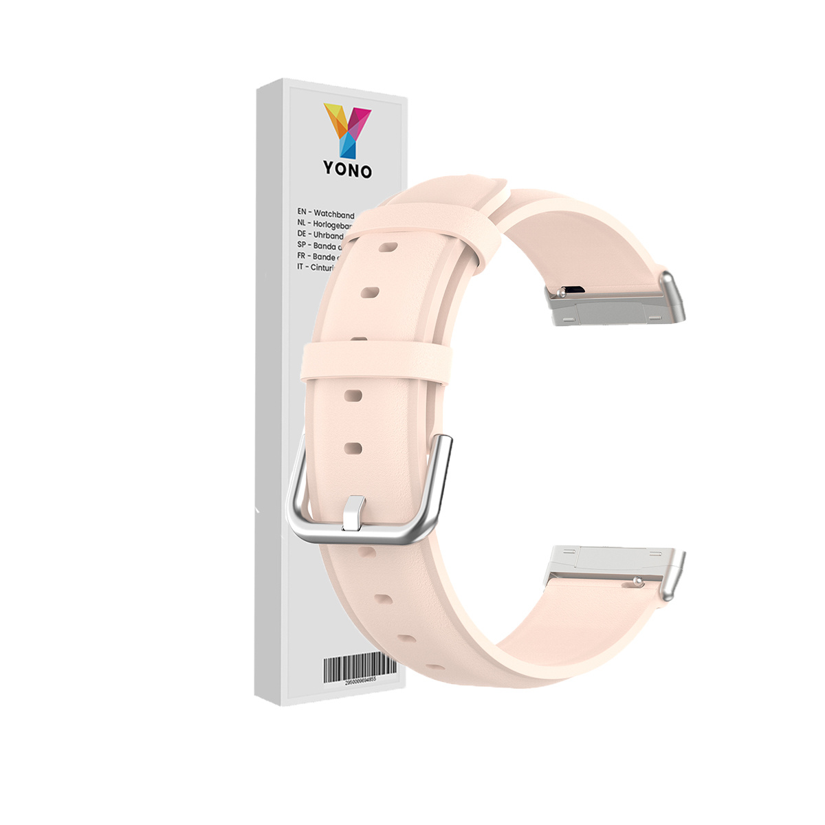Fitbit Versa 3/Sense Vacca Leer Bandje - Lichtroze