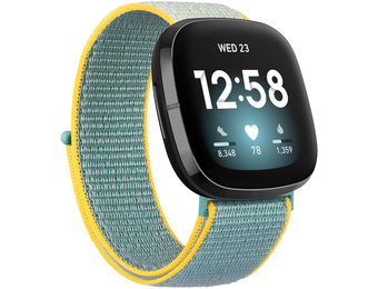 Fitbit Versa 3 / Sense Nylon Velcro Bandje - Bright