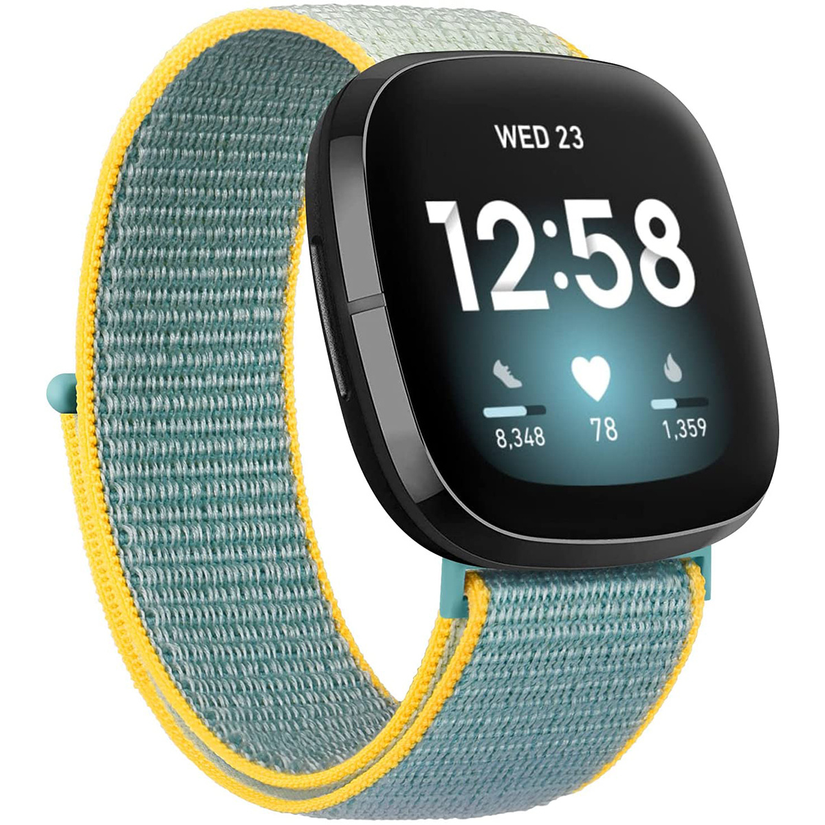 Fitbit Versa 3 / Sense Nylon Velcro Bandje - Bright