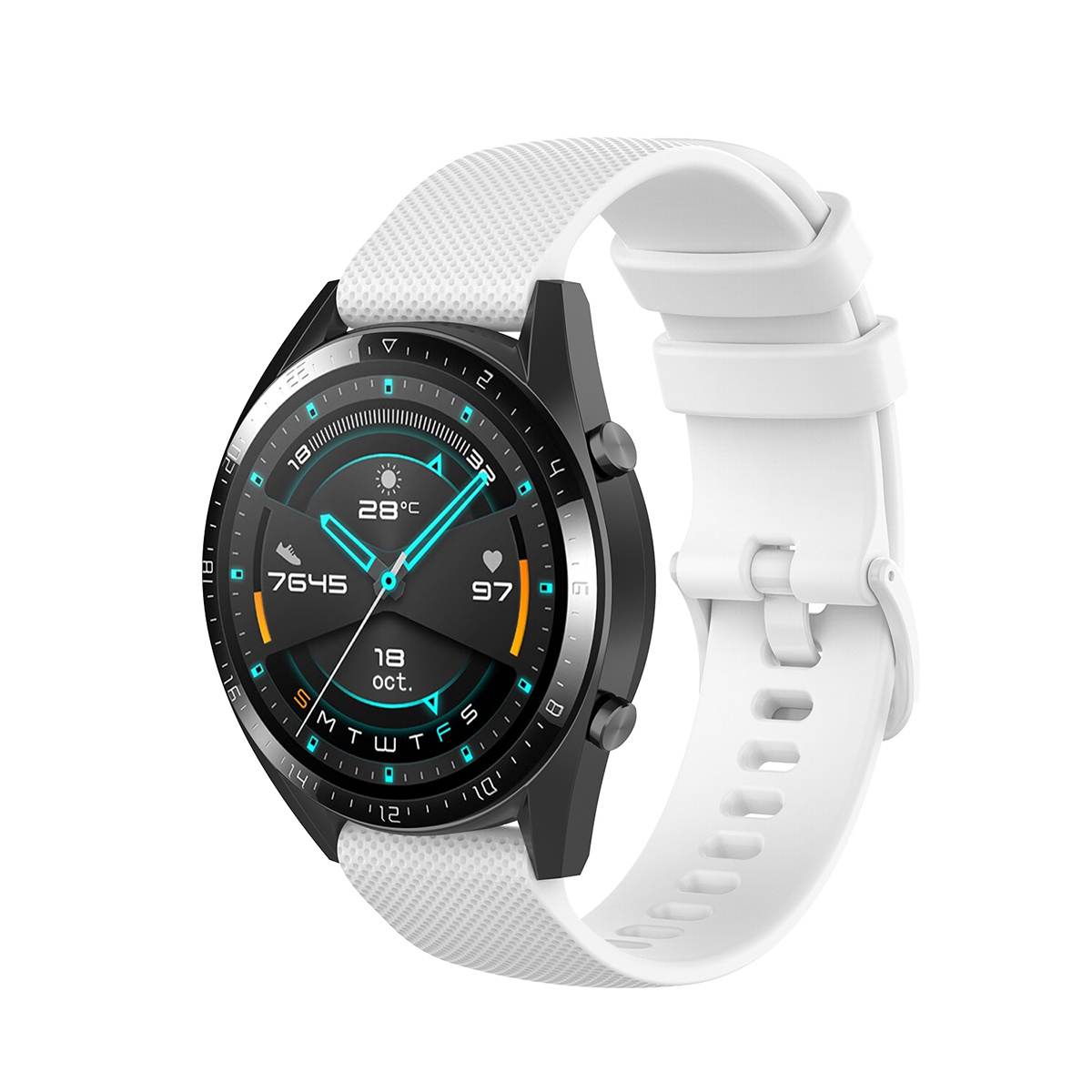 Siliconen Sport Bandje 22mm Universeel - Wit