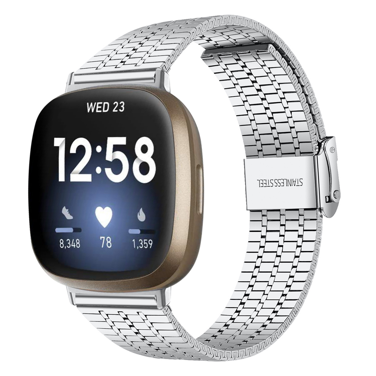 Fitbit Versa 3 / Sense Miami Schakel Bandje - Zilver