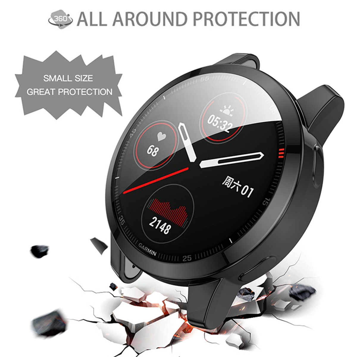Garmin Venu 2S/Vivoactive 4S Full Cover Bumper - Rose Gold