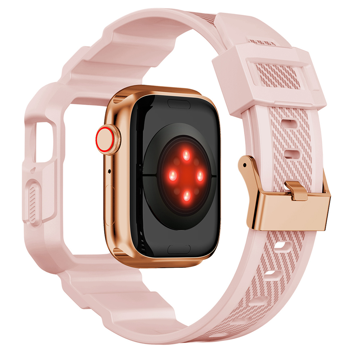 YONO Apple Watch Armor Rugged Bandje - Lichtroze