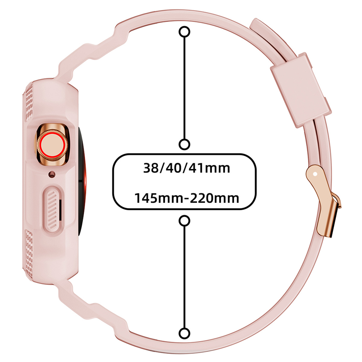 YONO Apple Watch Armor Rugged Bandje - Lichtroze