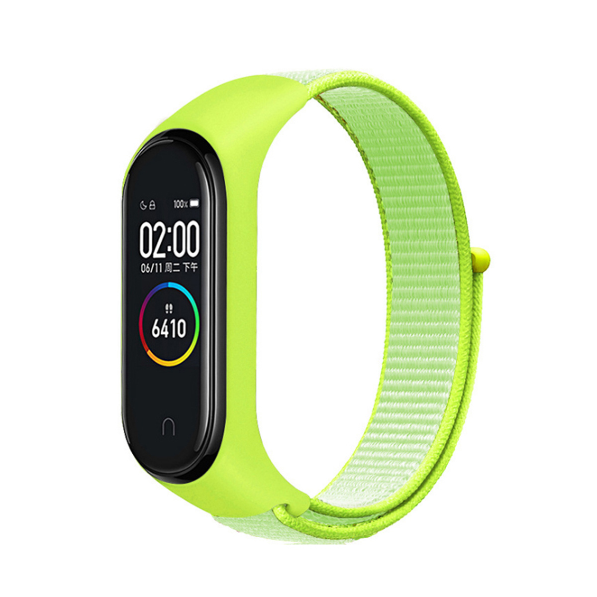 Xiaomi Mi Band 5 / 6 Nylon Velcro Bandje - Vibrant Geel