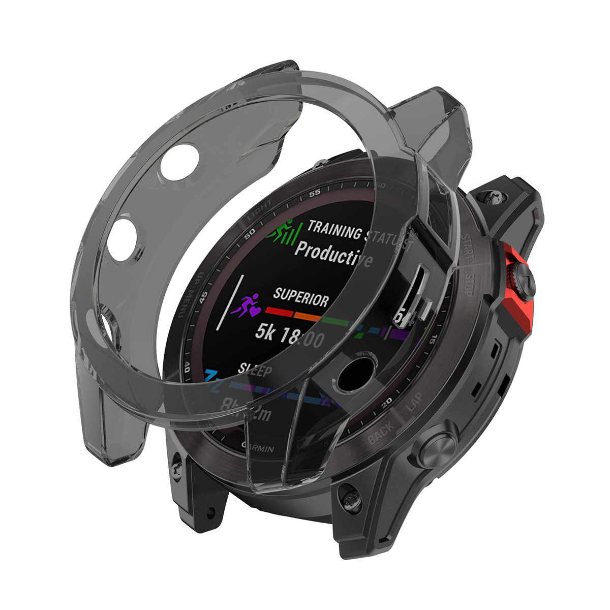 Garmin Fenix 7 Full Cover Bumper - Transparant Zwart