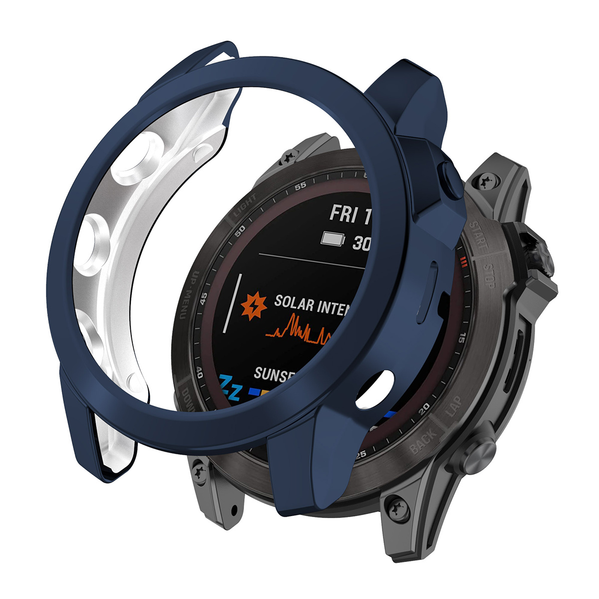Garmin Fenix 7X Full Cover Bumper - Donkerblauw