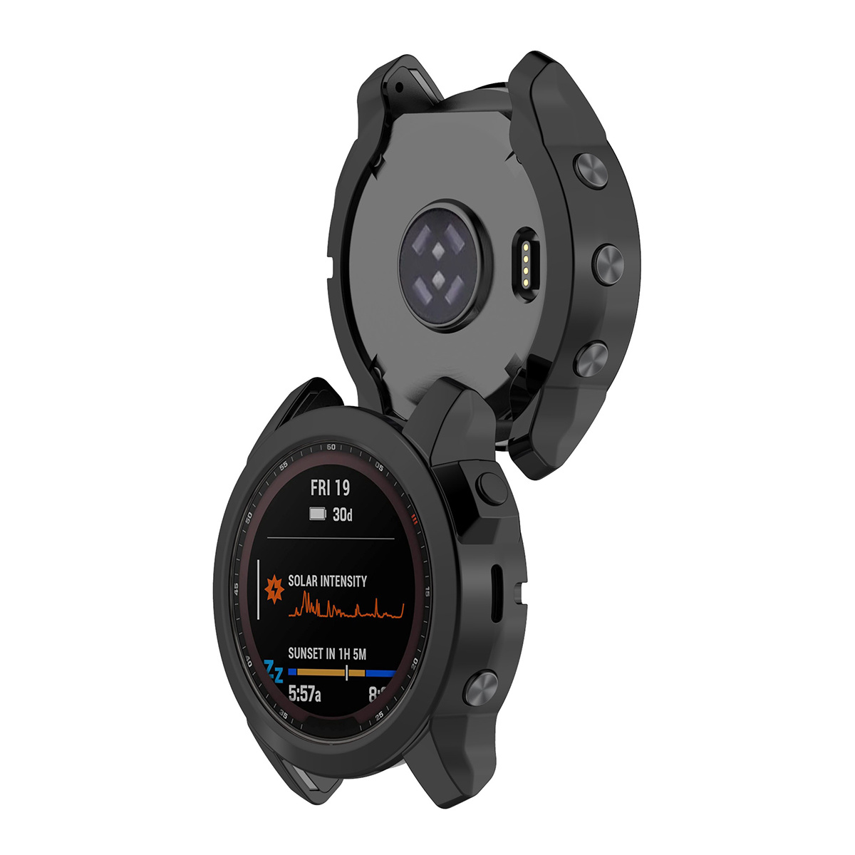 Garmin Fenix 7X Full Cover Bumper - Zwart