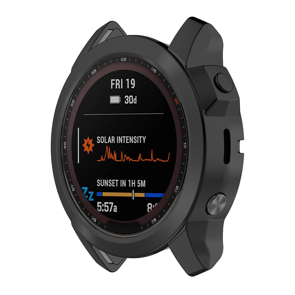 Garmin Fenix 7X Full Cover Bumper - Zwart