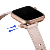 Apple Watch Leer Stretto Bandje - Lichtroze