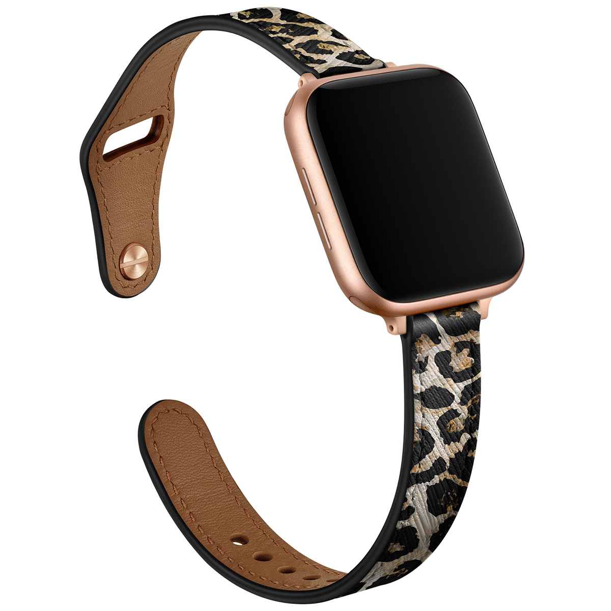 Apple Watch Leer Stretto Bandje - Leopard