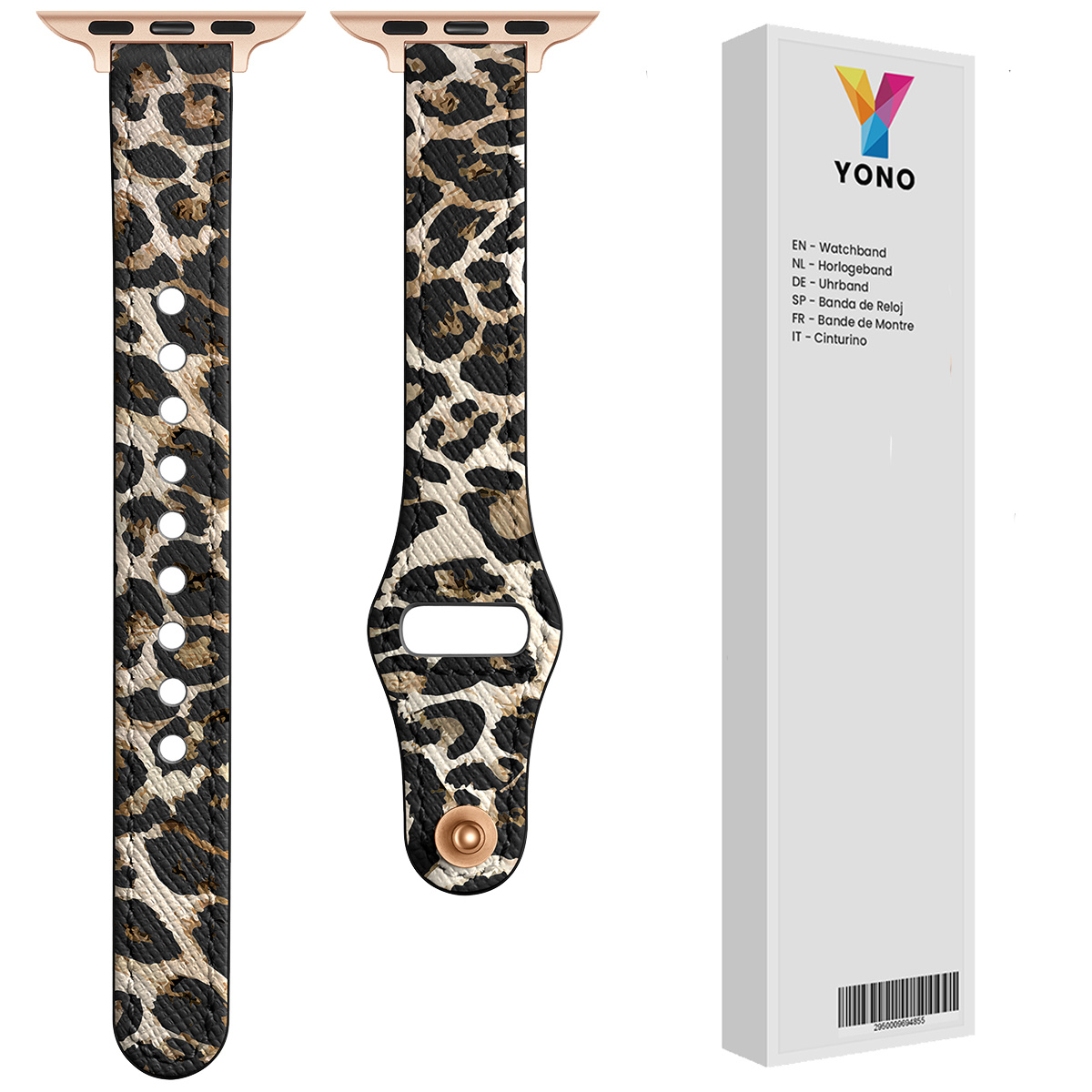 Apple Watch Leer Stretto Bandje - Leopard