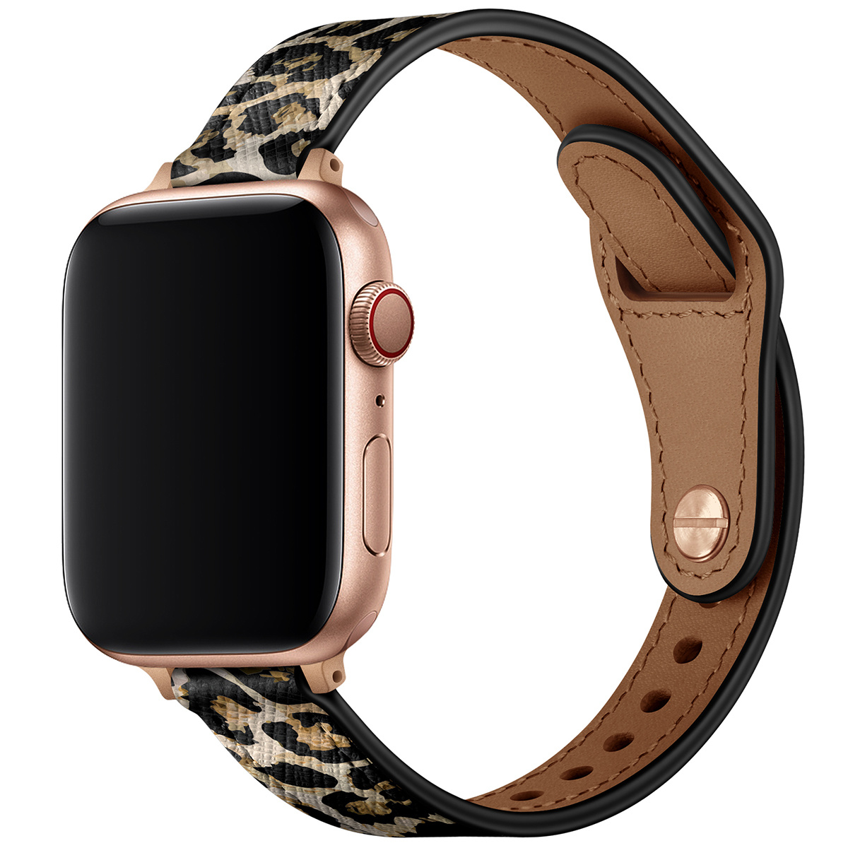 Apple Watch Leer Stretto Bandje - Leopard