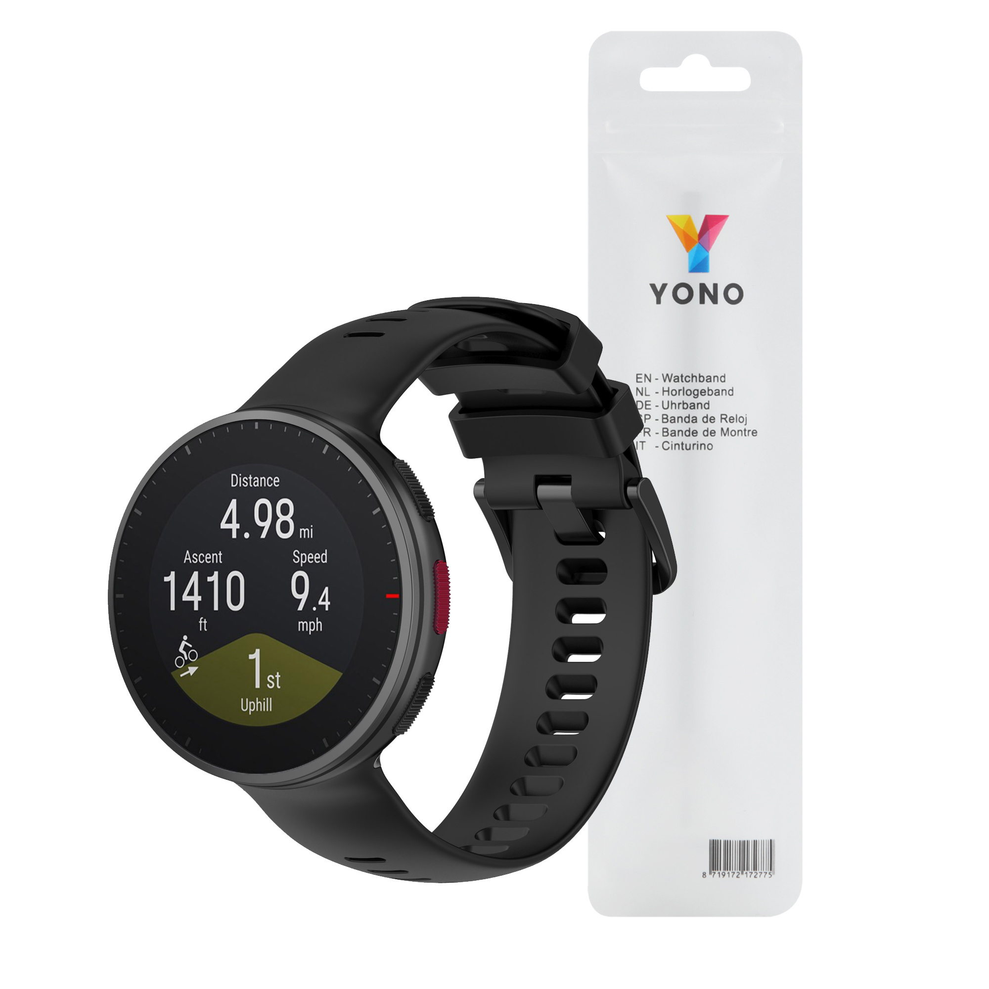 Siliconen Sport Bandje geschikt voor Polar Vantage V2 - Zwart