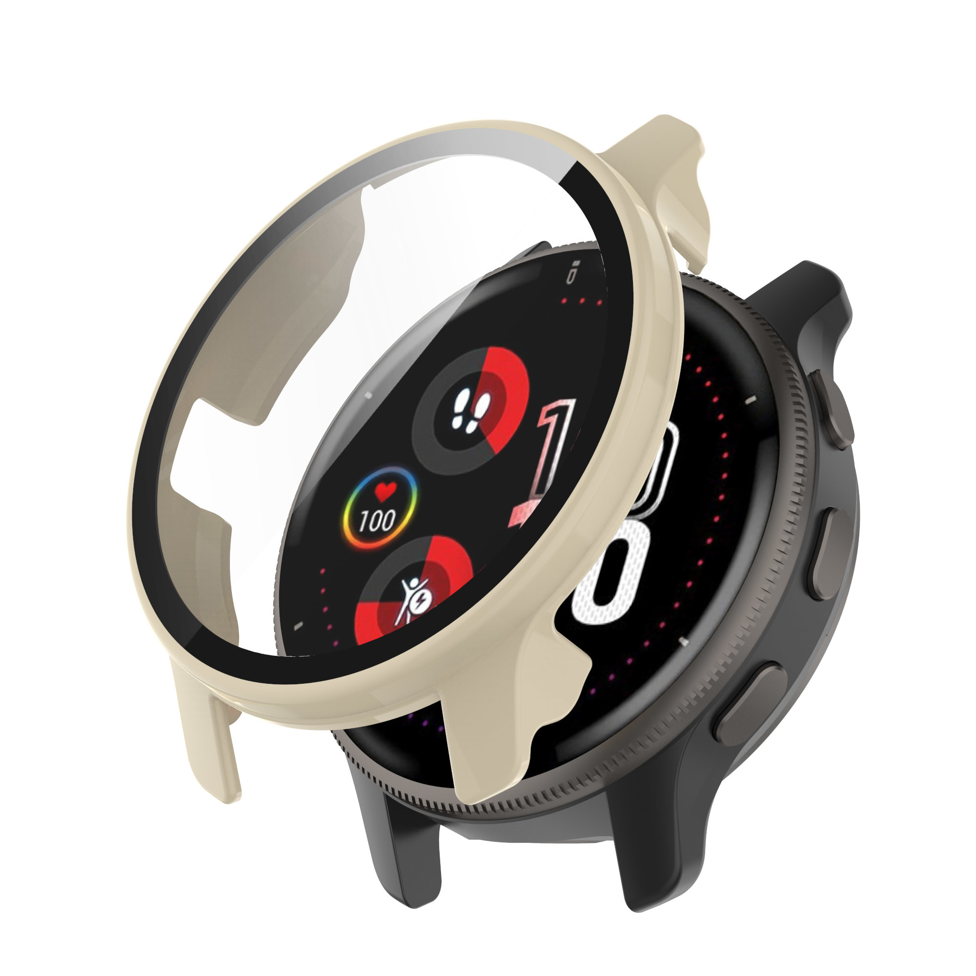 Garmin Venu 2 Plus - Screen Protector Hoesje - Beige