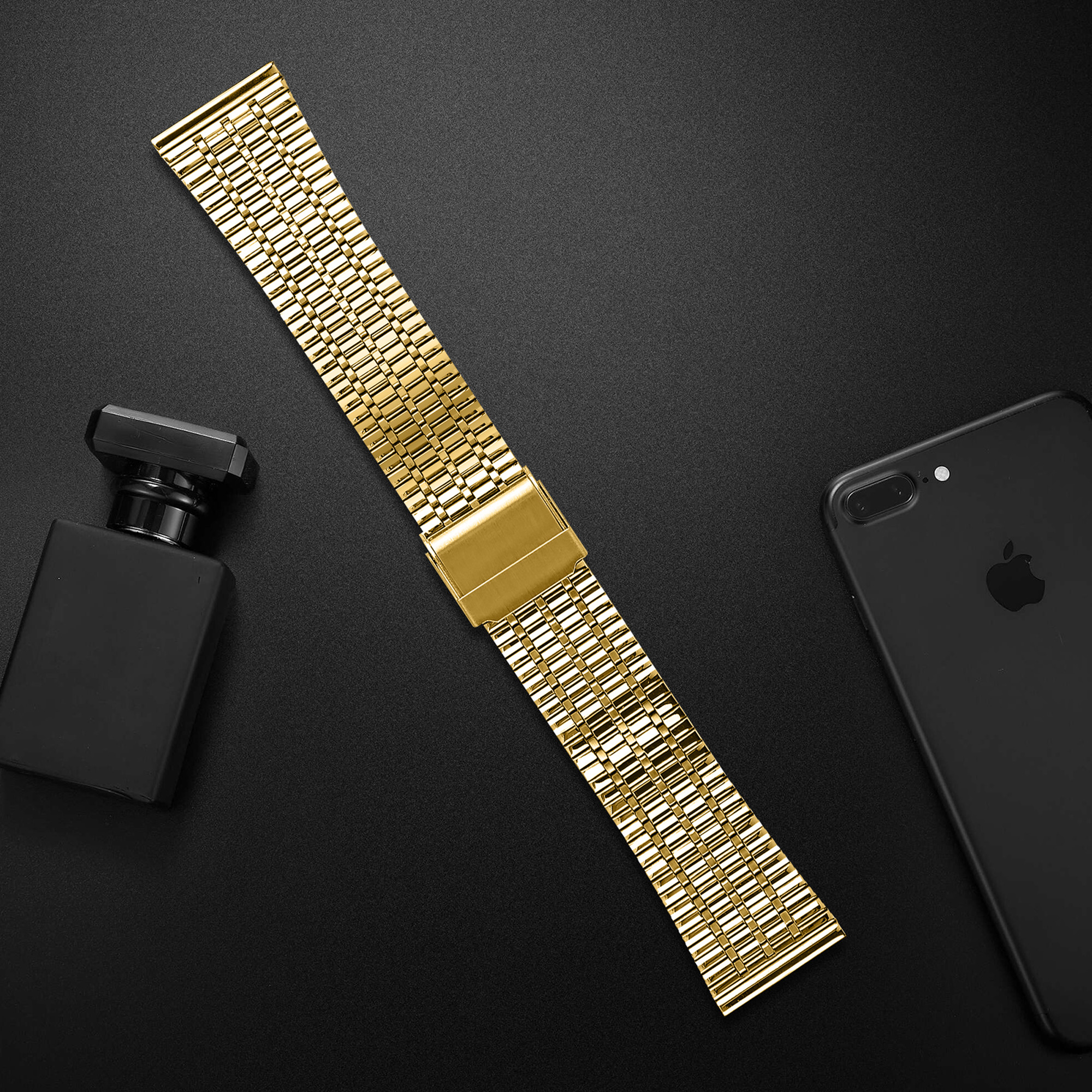 Miami Schakel Bandje 20mm Universeel - Goud