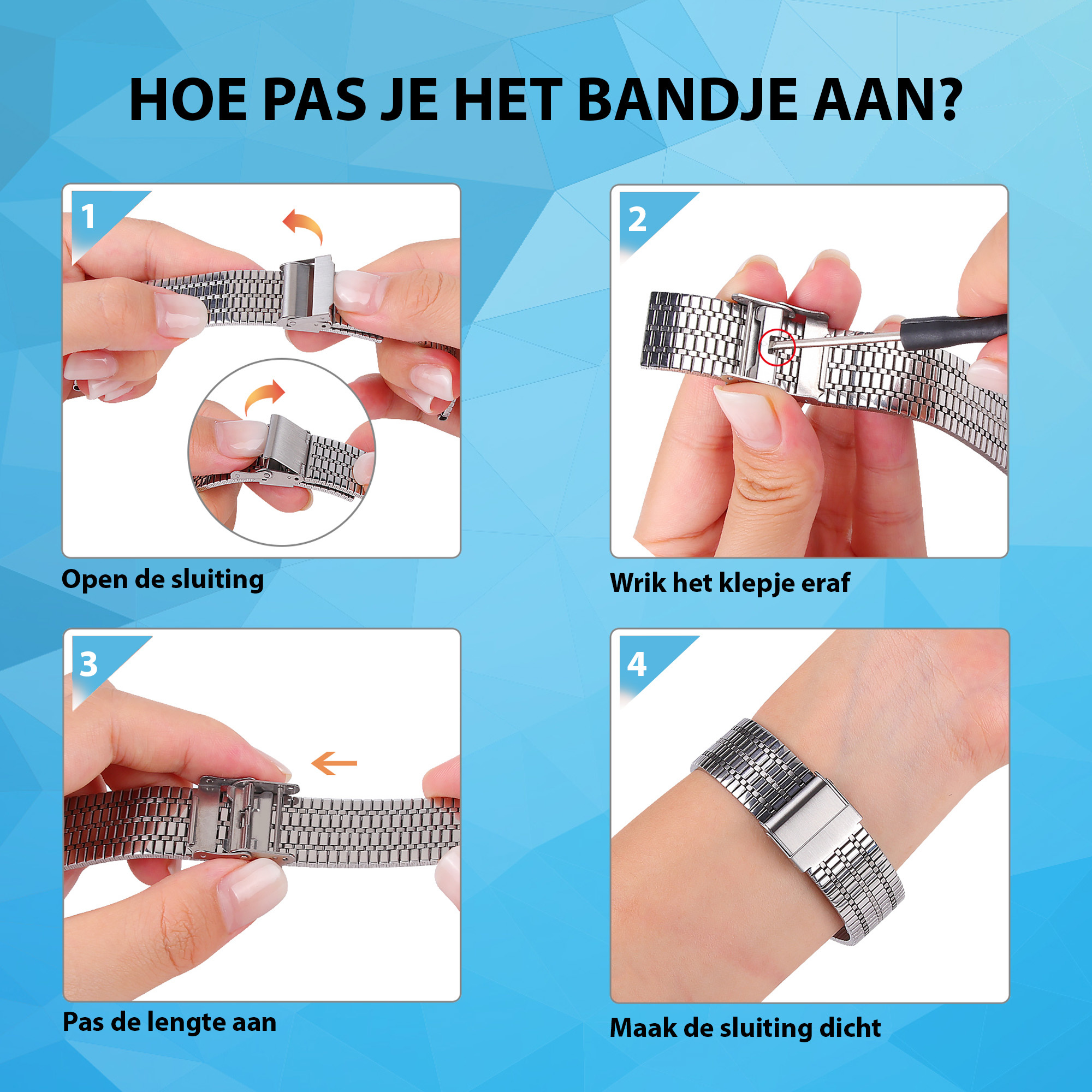 Miami Schakel Bandje 20mm Universeel - Goud