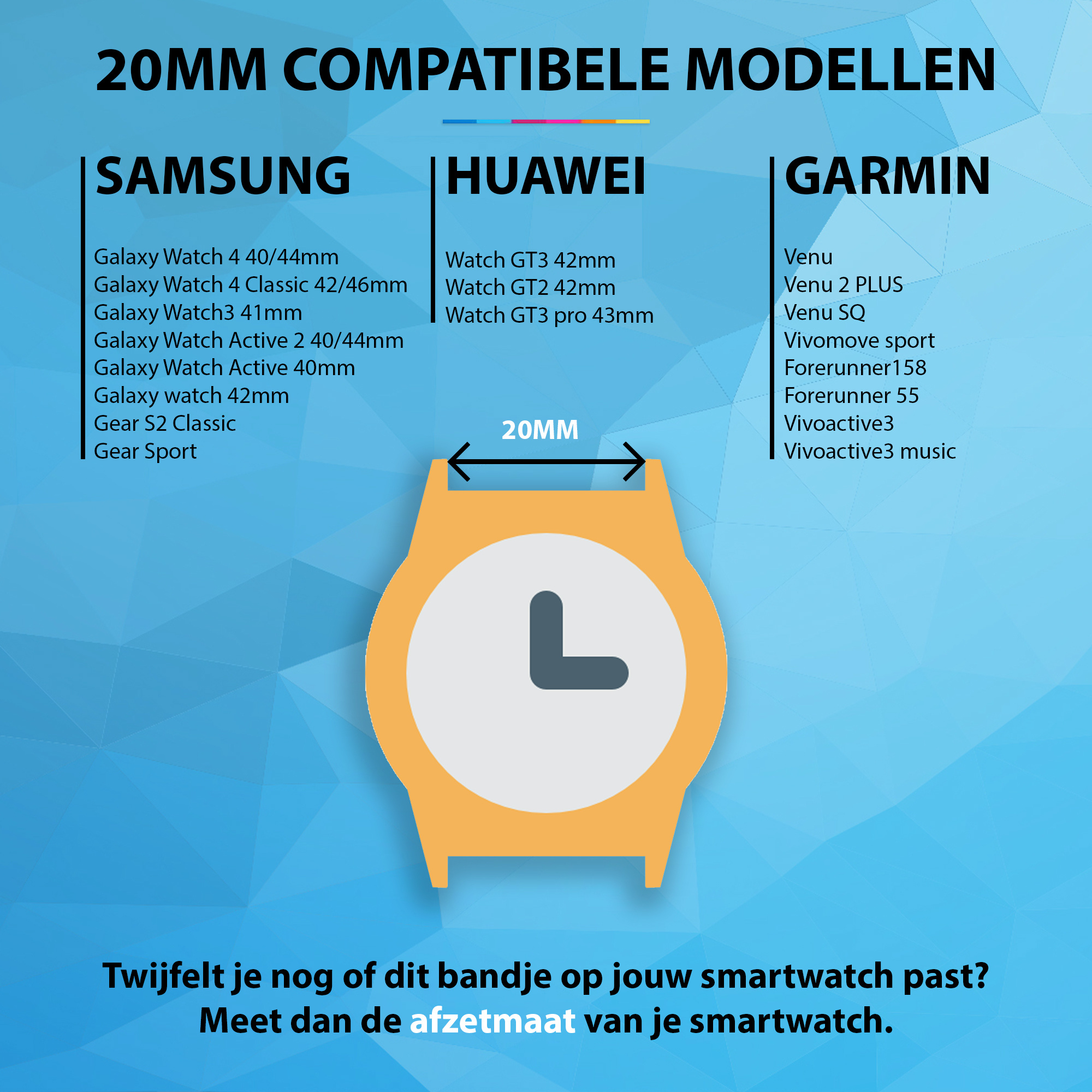 Miami Schakel Bandje 20mm Universeel - Goud