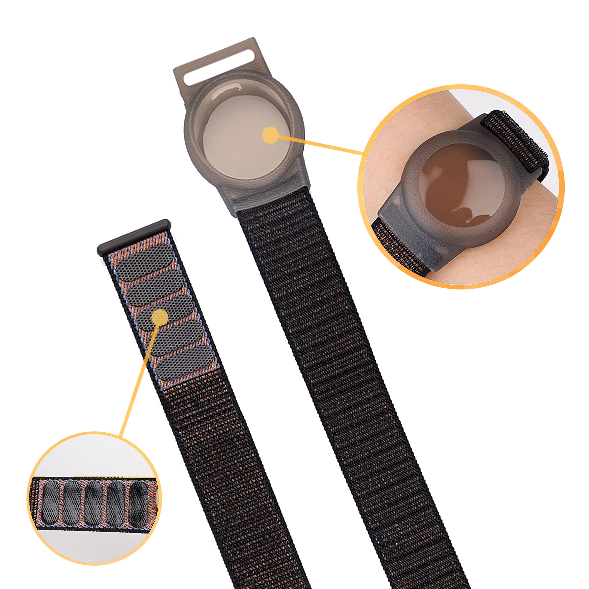 Nylon Armband Apple AirTag - Zwart