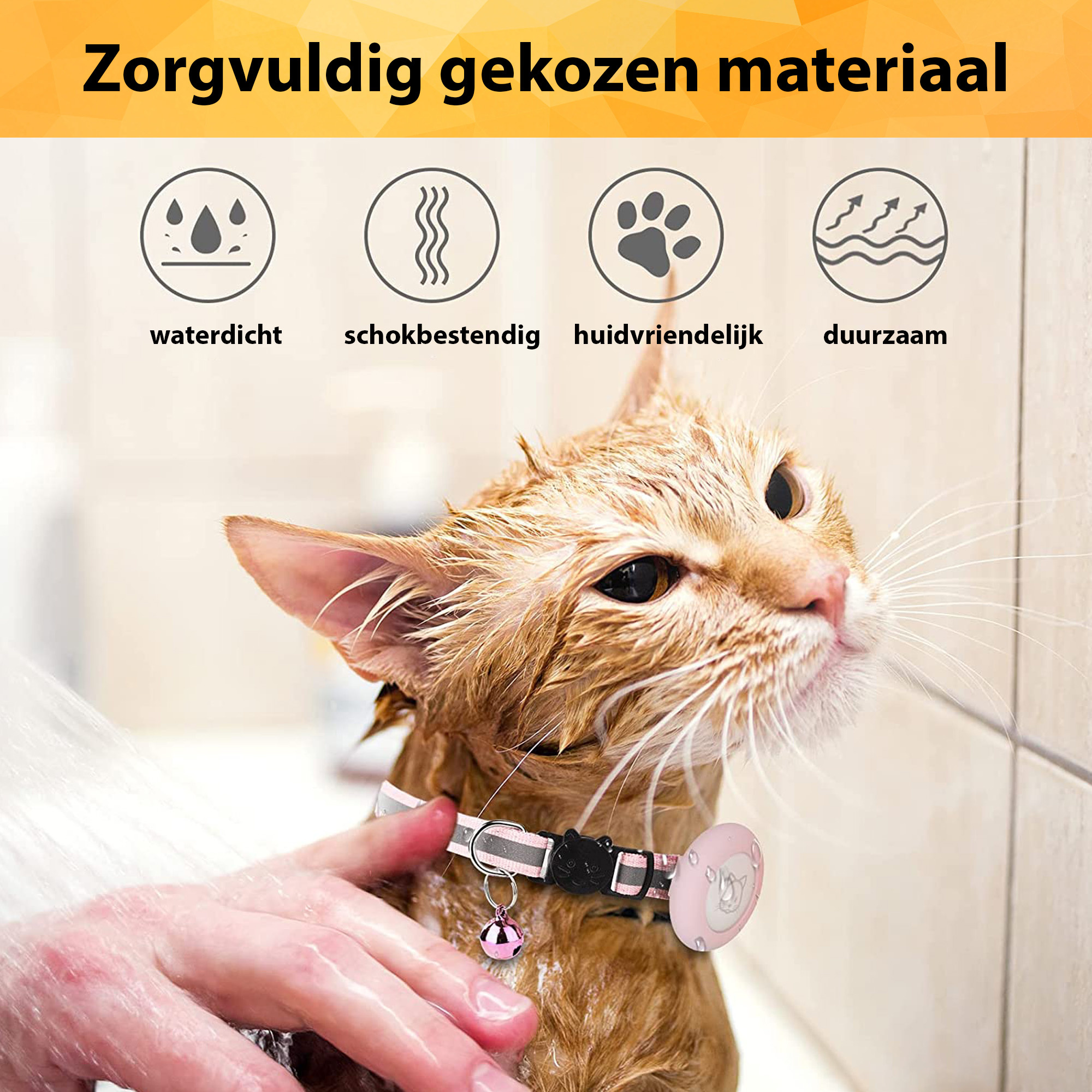 Katten Halsband Apple AirTag - Roze