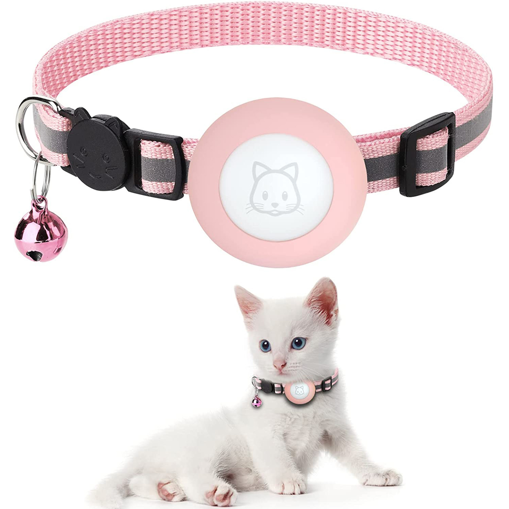 Katten Halsband Apple AirTag - Roze