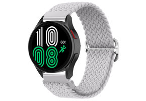 Nylon Stretch Bandje 22mm Universeel - Lichtgrijs