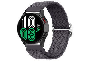 Nylon Stretch Bandje 22mm Universeel - Donkergrijs