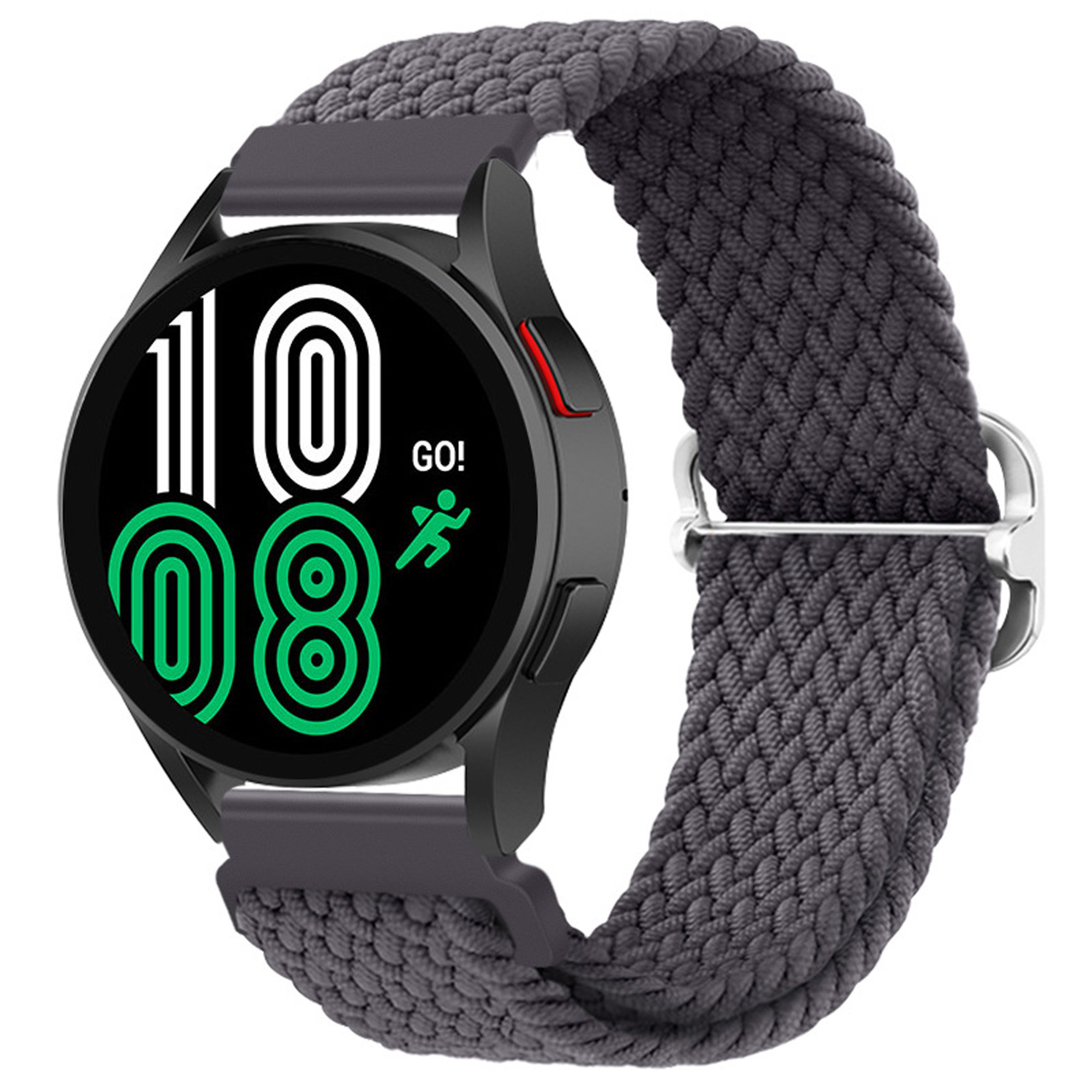 Nylon Stretch Bandje 22mm Universeel - Donkergrijs