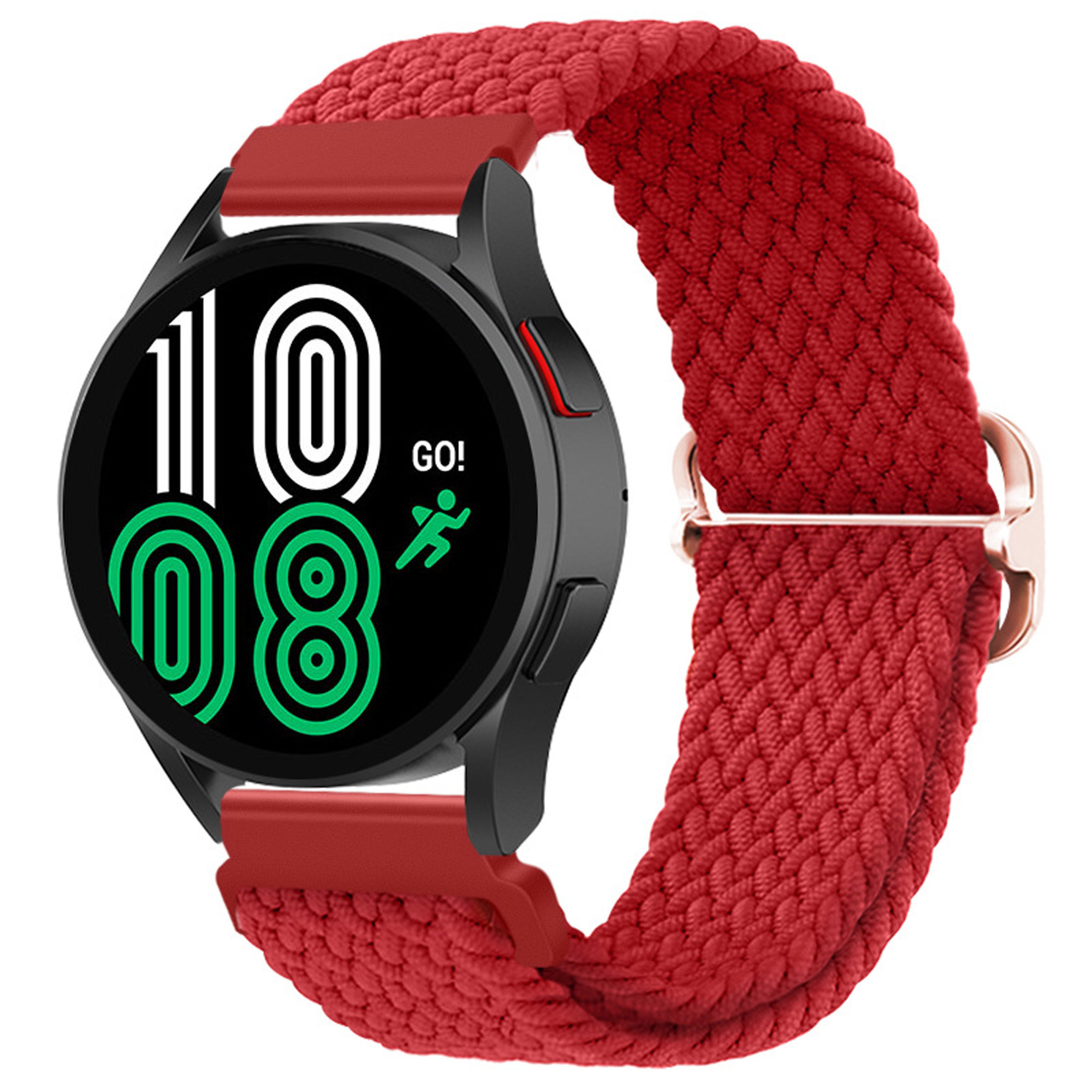 Nylon Stretch Bandje 22mm Universeel - Rood