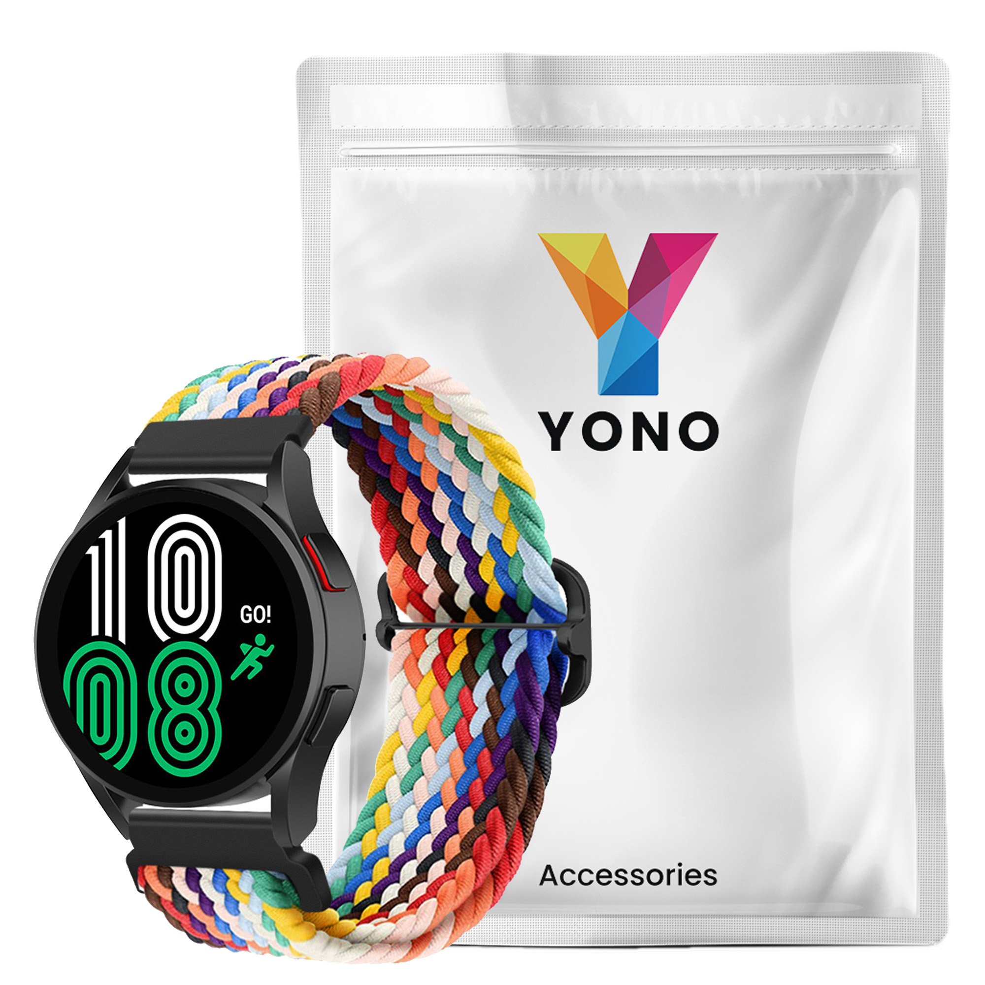 Nylon Stretch Bandje 22mm Universeel - Milticolour