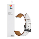 Leer Bandje 20mm Universeel - Wit