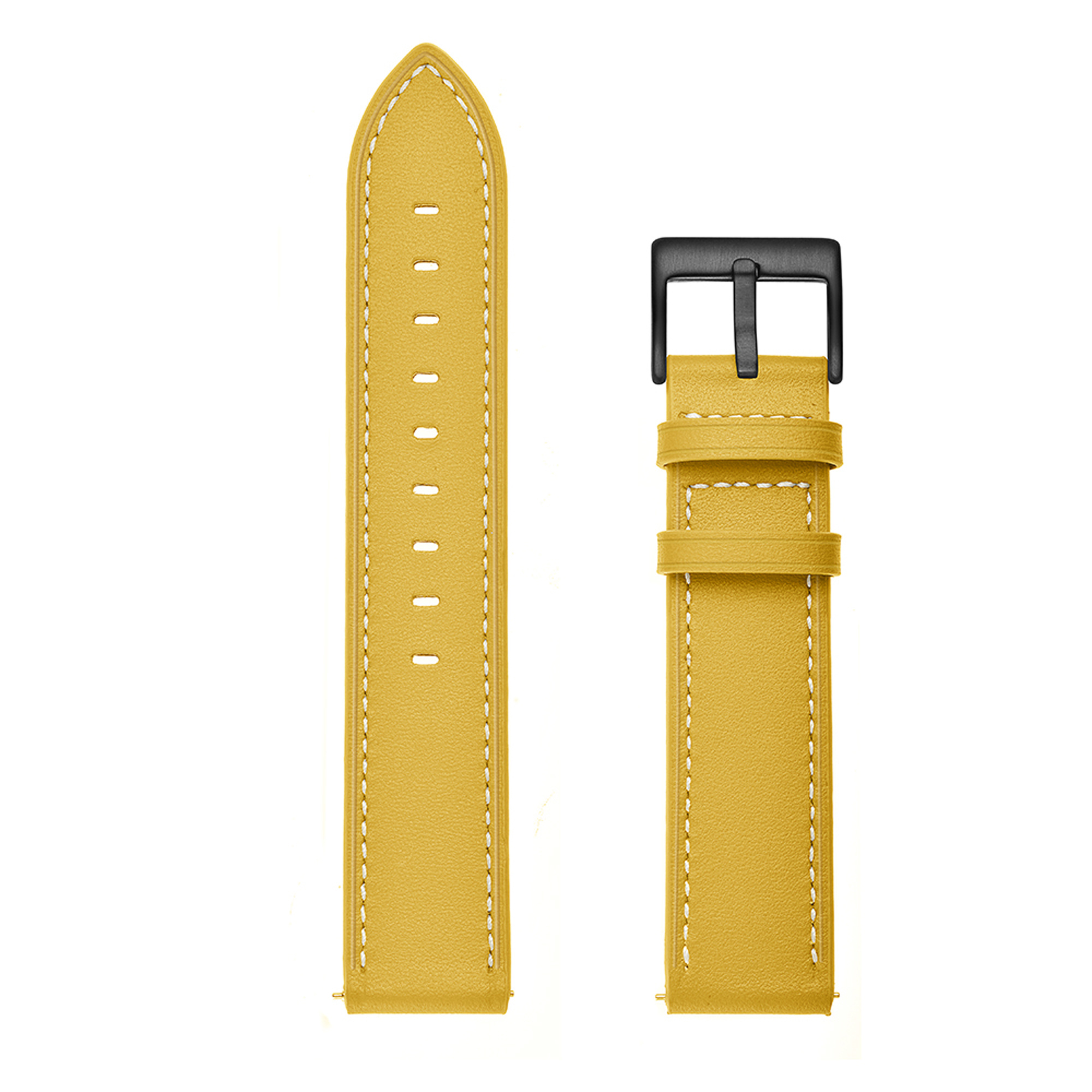 Leer Bandje 20mm Universeel - Geel