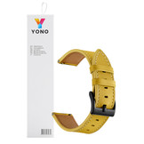 Leer Bandje 20mm Universeel - Geel