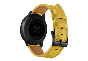 Leer Bandje 20mm Universeel - Geel