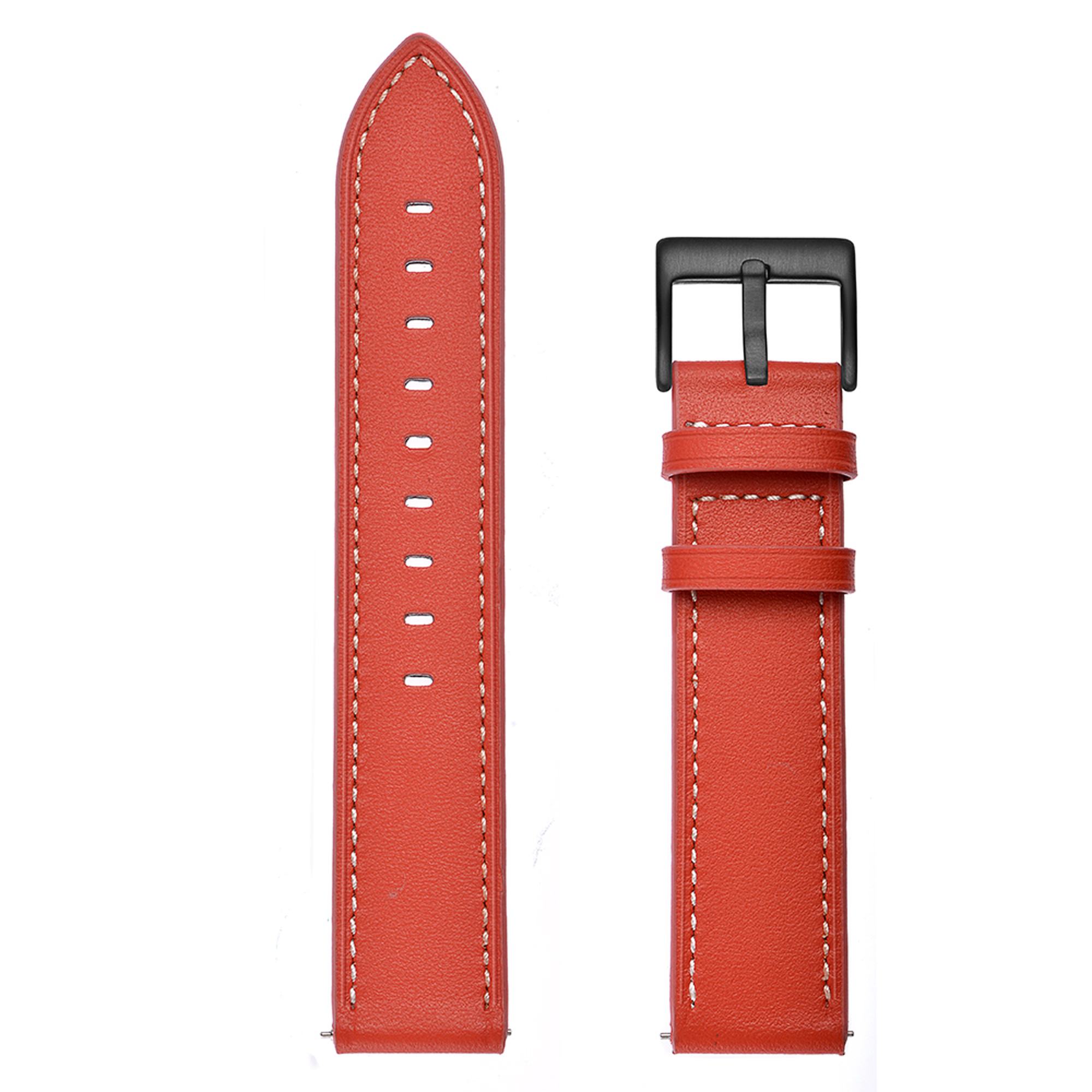 Leer Bandje 22mm Universeel - Rood